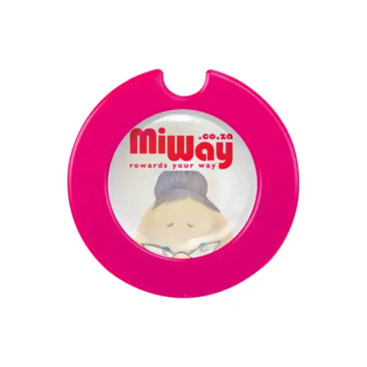 Round License Disc With Domed Sticker - Magenta